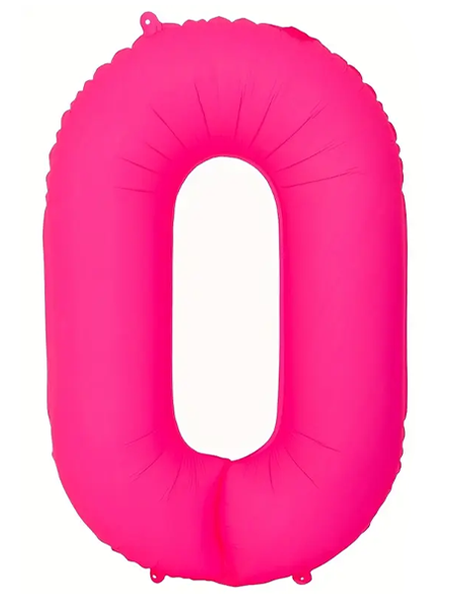 Globo número 0 rosa neón DecoChamp de 34 pulgadas