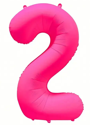 Globo número 2 rosa neón DecoChamp de 34 pulgadas