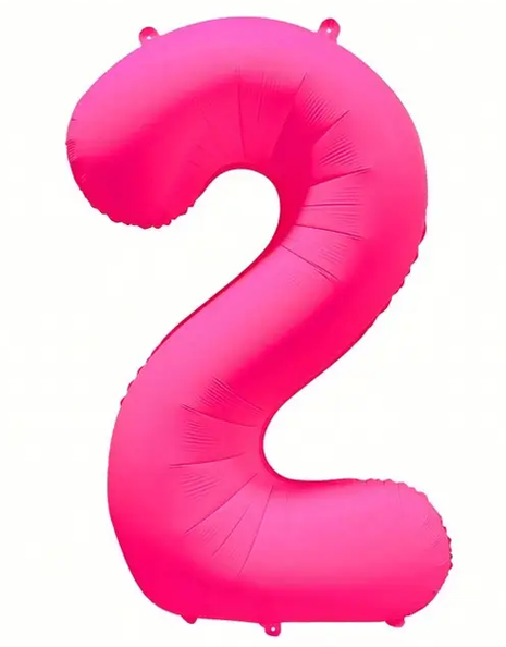 Globo número 2 rosa neón DecoChamp de 34 pulgadas