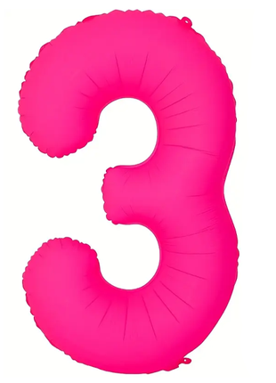 Globo número 3 rosa neón DecoChamp de 34 pulgadas