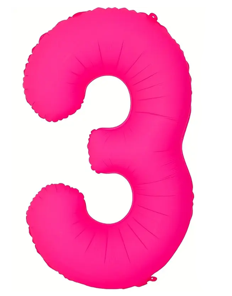Globo número 3 rosa neón DecoChamp de 34 pulgadas