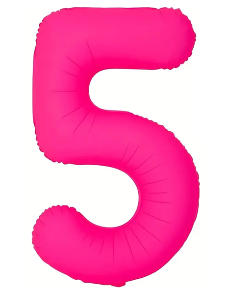 Globo rosa neón número 5 de DecoChamp de 34 pulgadas