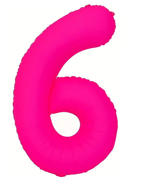 Globo número 6 rosa neón DecoChamp de 34 pulgadas