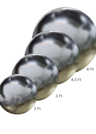 DecoChamp DecoBalls Silver Combo (2ft, 3ft, 4.5ft, 6ft) Air Machine Included