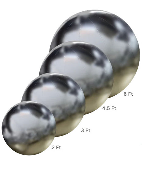 DecoChamp DecoBalls Silver Combo (2ft, 3ft, 4.5ft, 6ft) Air Machine Included