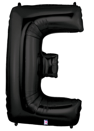 34in Betallic Black Letter E Megaloons - Joker Party Supply