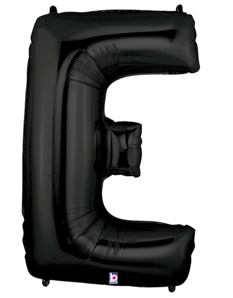 34in Betallic Black Letter E Megaloons - Joker Party Supply