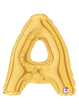 7in Betallic Air-Filled Gold Letter A Megaloons JR