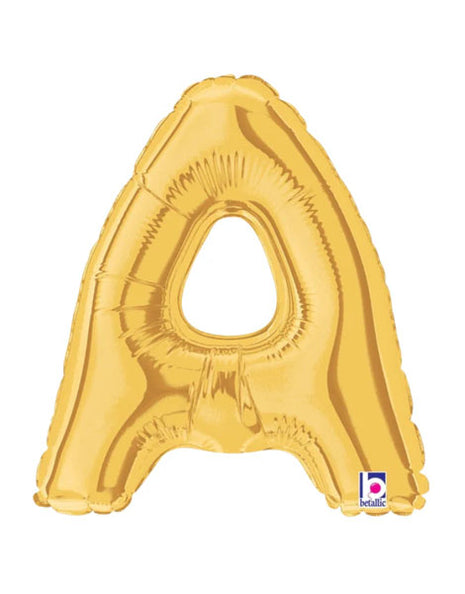 7in Betallic Air-Filled Gold Letter A Megaloons JR