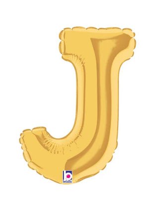 7in Betallic Air-Filled Gold Letter J Megaloons JR