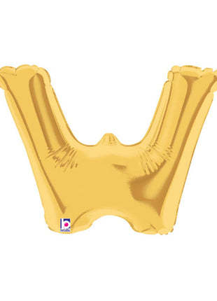 7in Betallic Air-Filled Gold Letter W Megaloons JR
