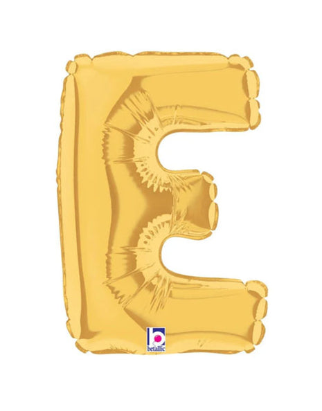 7in Betallic Air-Filled Gold Letter E Megaloons JR