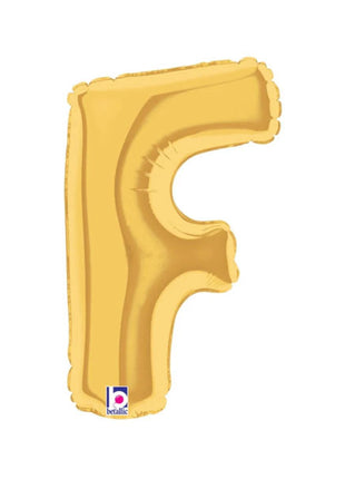7in Betallic Air-Filled Gold Letter F Megaloons JR