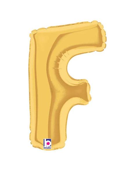 7in Betallic Air-Filled Gold Letter F Megaloons JR