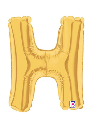 7in Betallic Air-Filled Gold Letter H Megaloons JR
