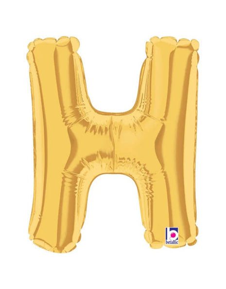 7in Betallic Air-Filled Gold Letter H Megaloons JR