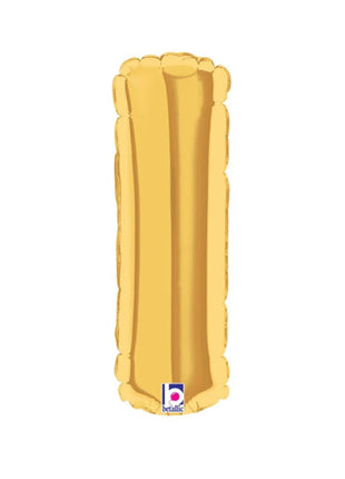 7in Betallic Air-Filled Gold Letter I Megaloons JR
