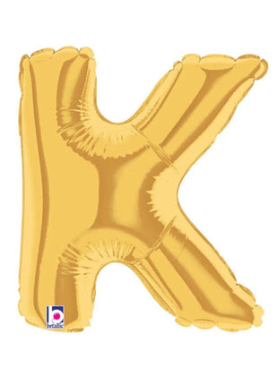 7in Betallic Air-Filled Gold Letter K Megaloons JR