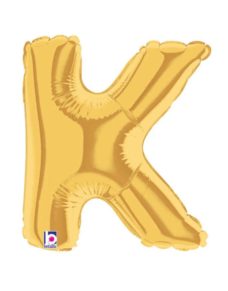 7in Betallic Air-Filled Gold Letter K Megaloons JR