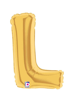 7in Betallic Air-Filled Gold Letter L Megaloons JR