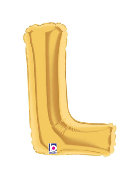 7in Betallic Air-Filled Gold Letter L Megaloons JR