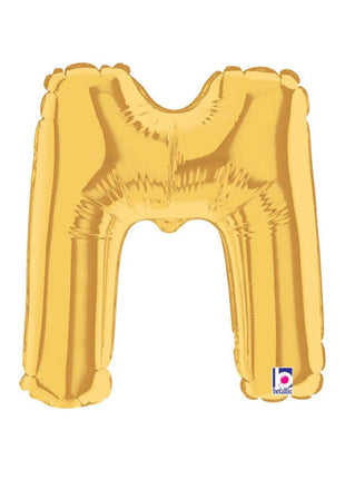 7in Betallic Air-Filled Gold Letter M Megaloons JR