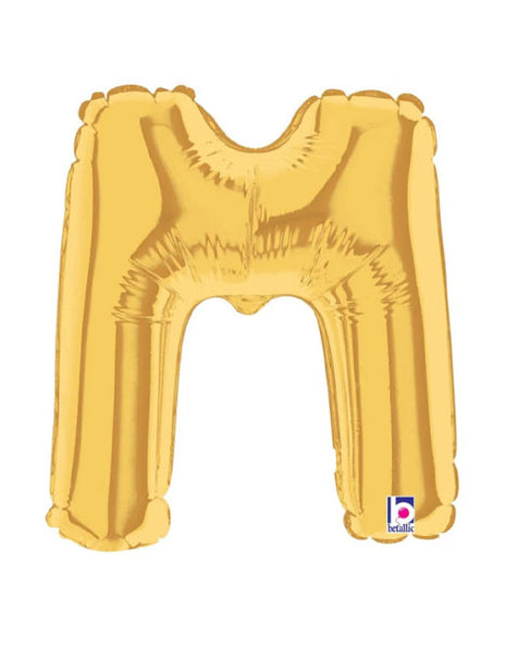 7in Betallic Air-Filled Gold Letter M Megaloons JR