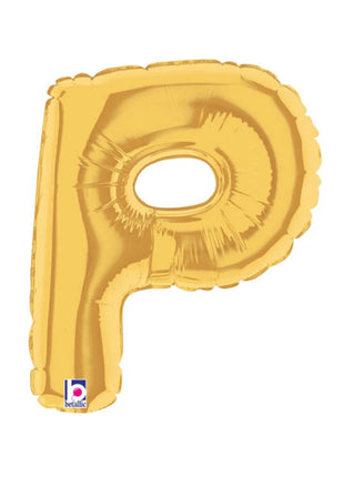 7in Betallic Air-Filled Gold Letter P Megaloons JR