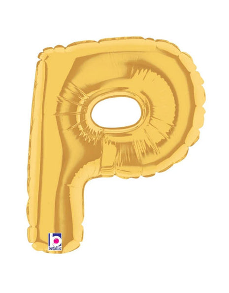 7in Betallic Air-Filled Gold Letter P Megaloons JR
