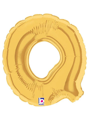 7in Betallic Air-Filled Gold Letter Q Megaloons JR