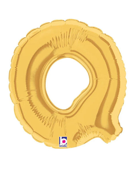 7in Betallic Air-Filled Gold Letter Q Megaloons JR