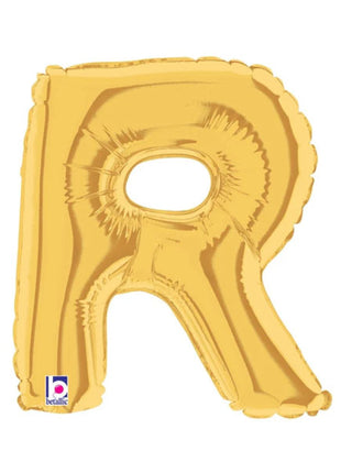 7in Betallic Air-Filled Gold Letter R Megaloons JR