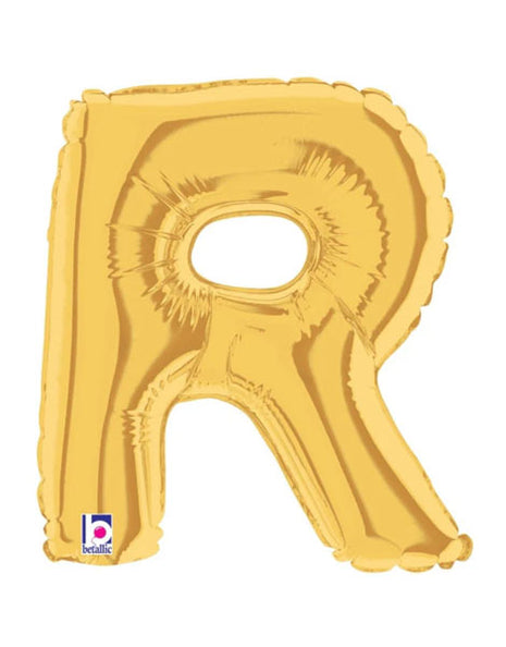7in Betallic Air-Filled Gold Letter R Megaloons JR