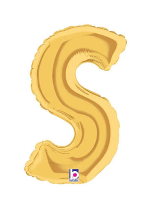 7in Betallic Air-Filled Gold Letter S Megaloons JR