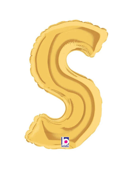 7in Betallic Air-Filled Gold Letter S Megaloons JR