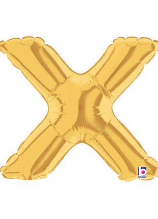 7in Betallic Air-Filled Gold Letter X Megaloons JR
