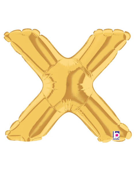 7in Betallic Air-Filled Gold Letter X Megaloons JR