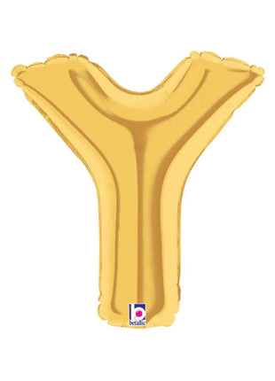 7in Betallic Air-Filled Gold Letter Y Megaloons JR