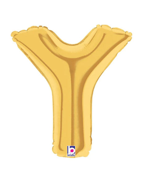 7in Betallic Air-Filled Gold Letter Y Megaloons JR