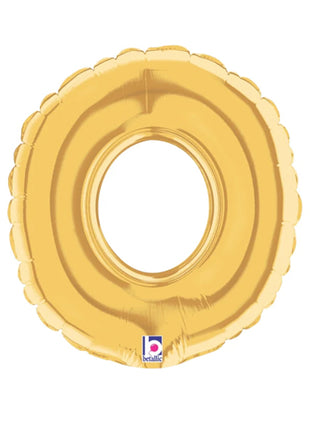 7in Betallic Air-Filled Gold Number 0 Balloon