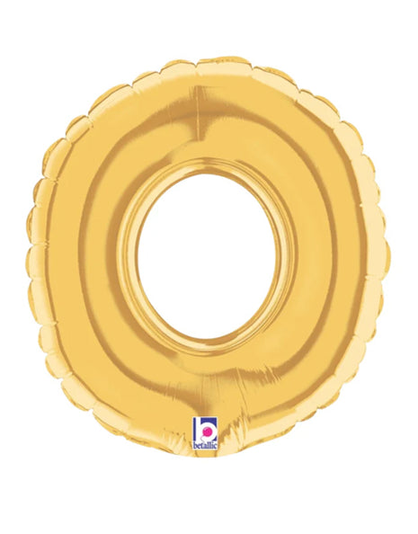 7in Betallic Air-Filled Gold Number 0 Balloon