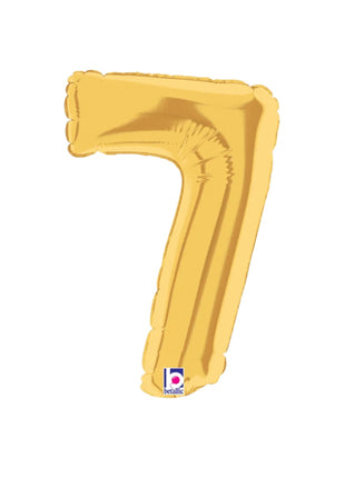 7in Betallic Air-Filled Gold Number 7 Balloon
