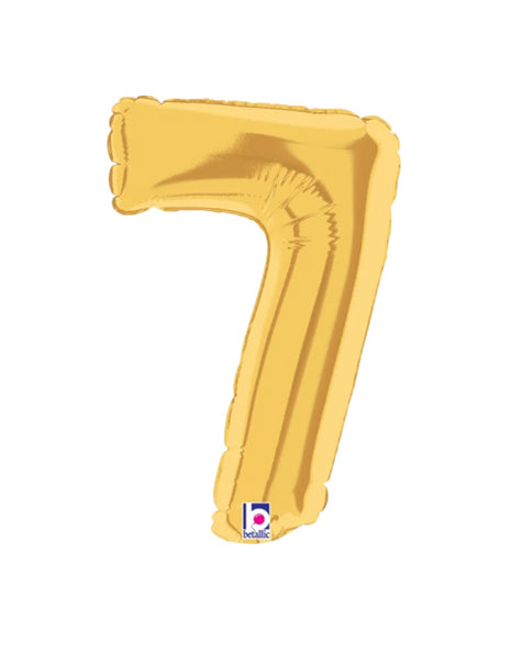 7in Betallic Air-Filled Gold Number 7 Balloon