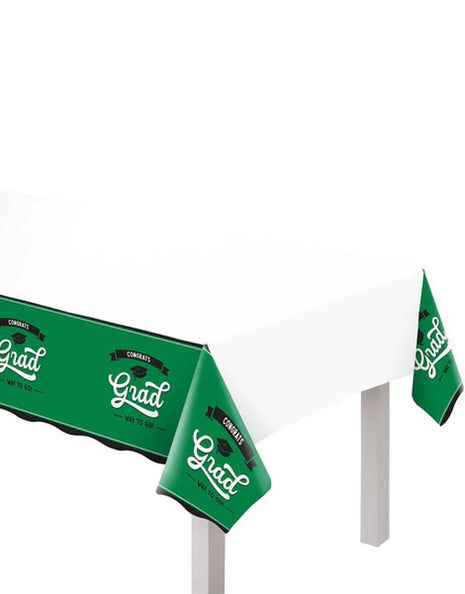 Amscan School Spirit Plastic Green Table Cover (54inx102in)