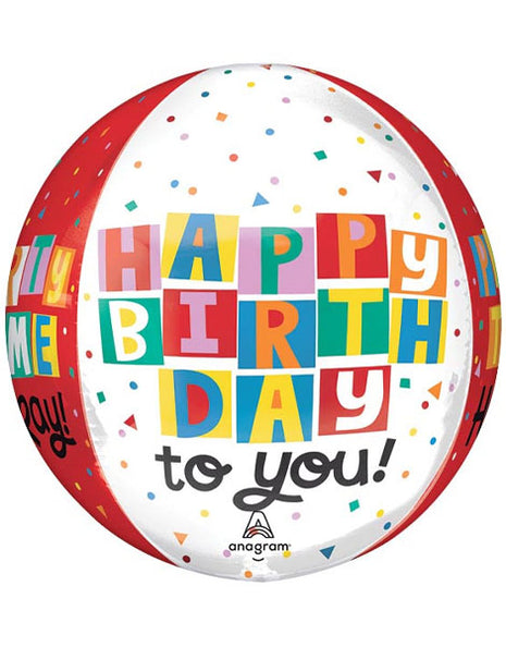 16in Anagram Celebrate The Day Birthday Orbz Balloon