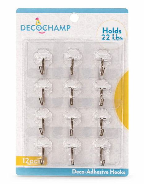 DecoChamp Deco Adhesive Hooks (12pc)