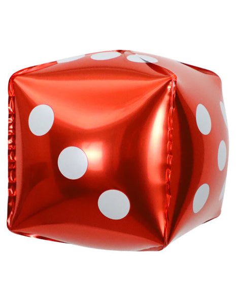 22in Party Red Dice Casino Cube Balloon - Joker Party Supply