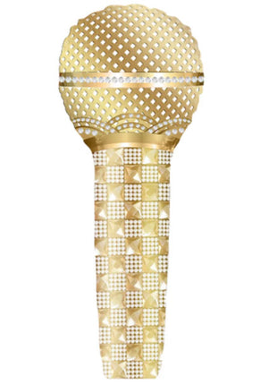 33in Party Gold Microphone Balloon - Joker Party Supply