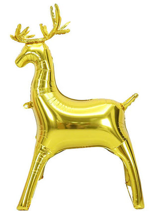 38in JPS Gold Large Reindeer Balloon - Joker Party Supply