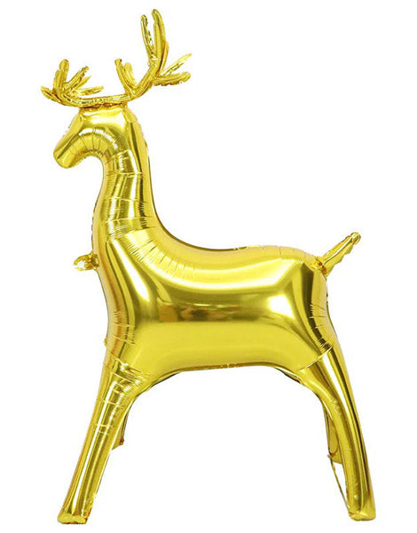 38in JPS Gold Large Reindeer Balloon - Joker Party Supply